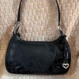 Brighton Vintage Black Leather Shoulder Bag